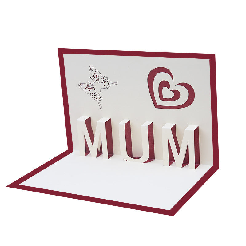 Creative 3D Paper Carving Three-dimensional Thank You Blessing Card