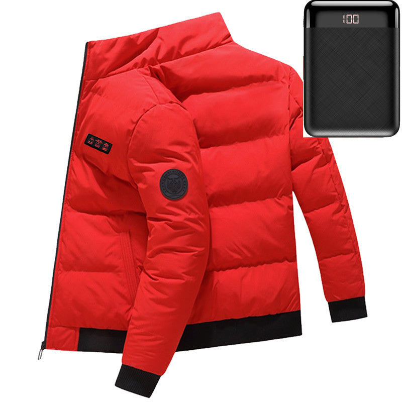 Outdoor Warm Heated Jacket Windproof Cotton Padded Clothes USB Heating Winter